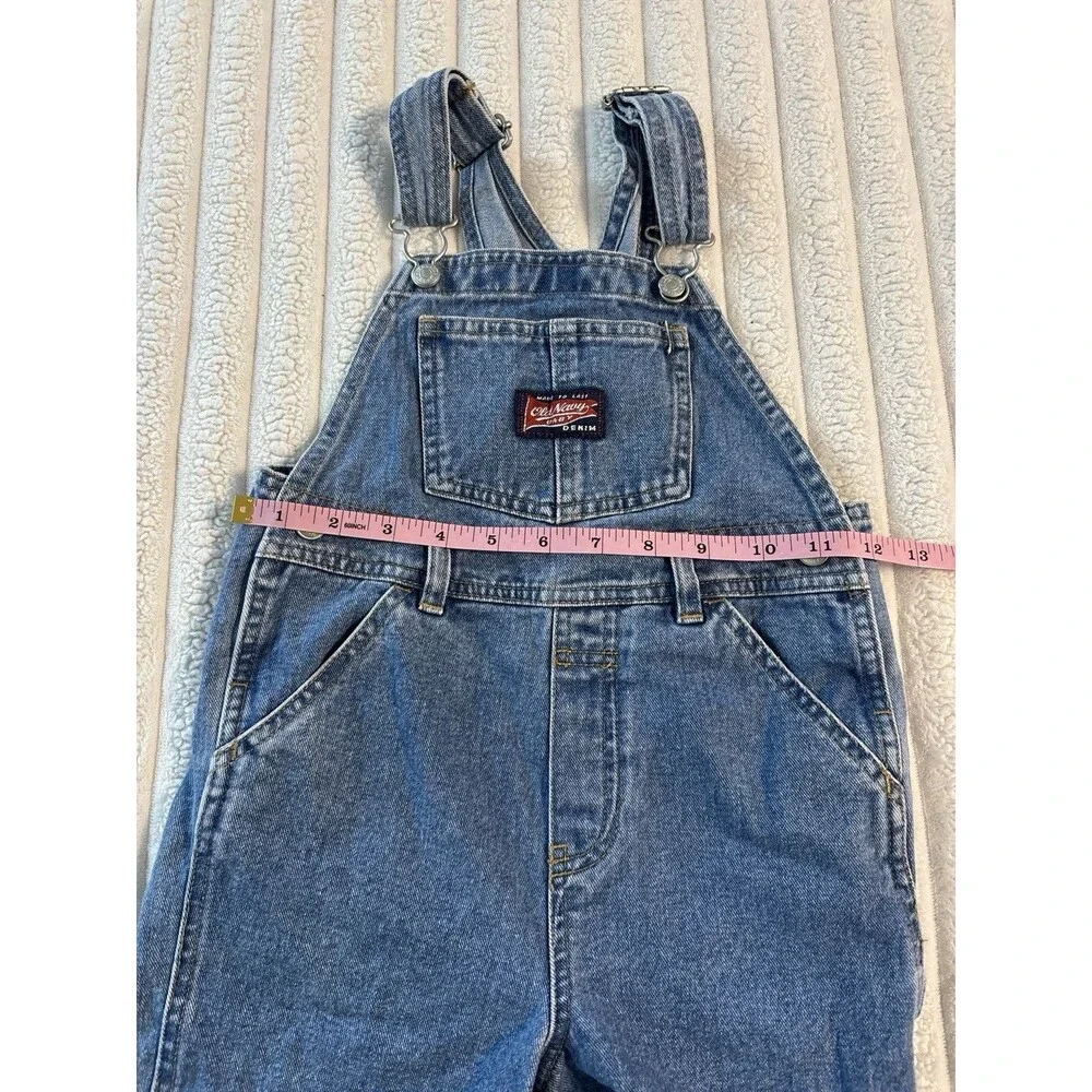 Vintage Old Navy Baby Denim Overalls Shortalls 4T Blue Jeans family Photo Retro